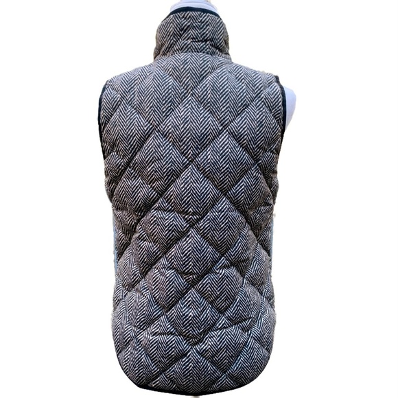 J. Crew Down Puffer Vest XS Black Tan - Picture 5 of 12
